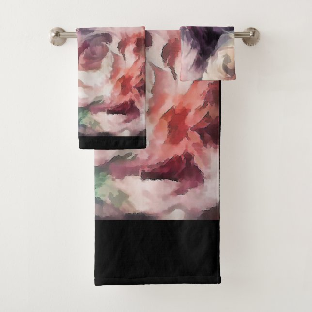 Roses flowers oil painting abstract floral (En situation)