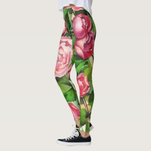 Roses Flowers Vintage Style Art Leggings