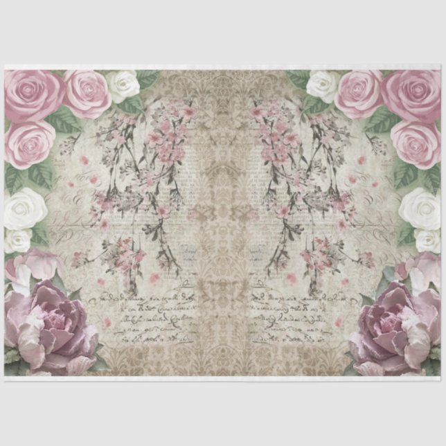 Roses for Decoupage Series Design 26 Tissue Paper (Front)