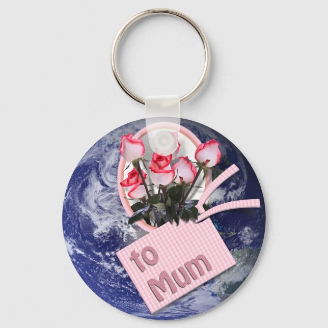 Roses for Mom on Mother's Day Keychain (Front)