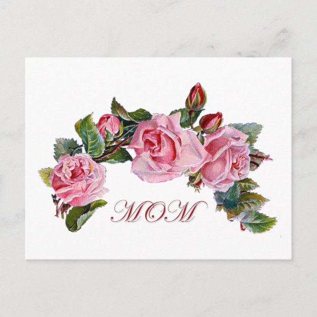 Roses For Mom Postcard (Front)