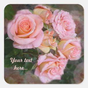 Roses for my Love ~ Square Stickers