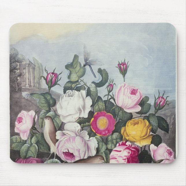 Roses, from 'The Temple of Flora' Mouse Pad (Front)
