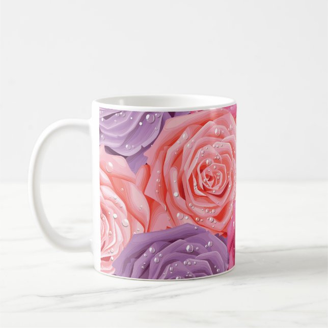 Roses Galore: Beautiful Seamless Pattern. Coffee Mug (Left)