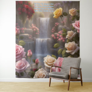 Roses Garden Waterfall The Floriography Customized Tapestry