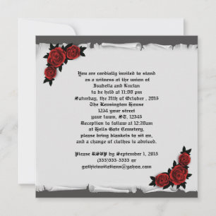 Roses gothiques à bijoux Lace Cameo Invitation