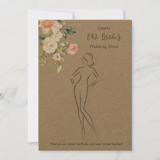 Roses Guess Dress Bridal Shower Game Invitation