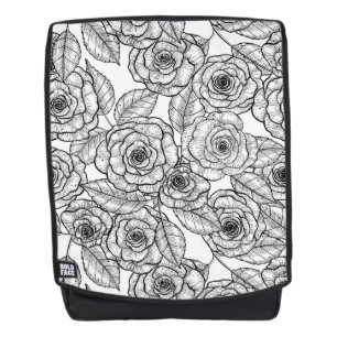 Roses hand drawn pattern backpack