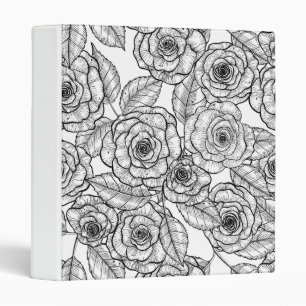 Roses hand drawn pattern binder