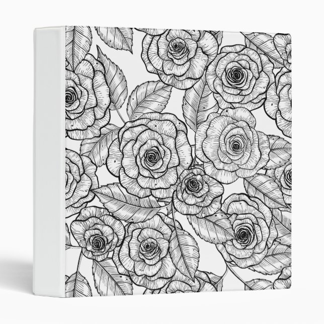 Roses hand drawn pattern binder (Front/Spine)
