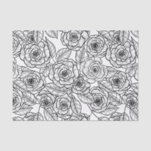 Roses hand drawn pattern tissue paper