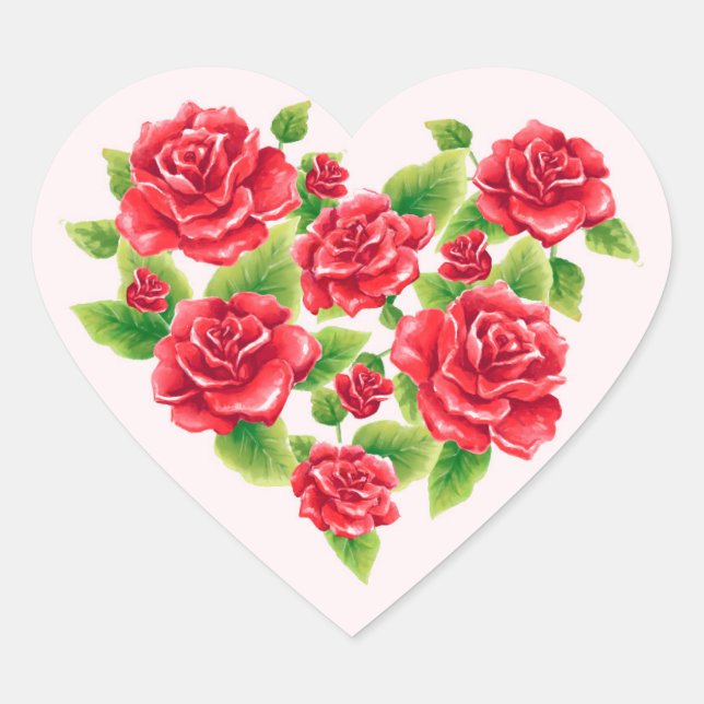 Roses Heart Sticker (Front)