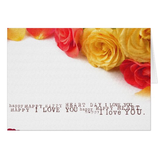 roses heart valentines day card