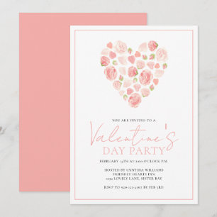 Roses Heart Valentine's Day Party Invitation