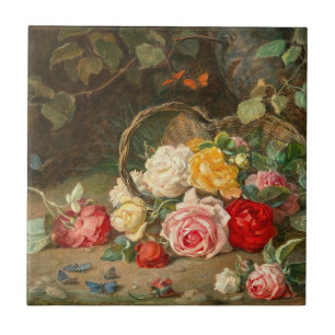 Roses in a Basket – Josef Neugebauer Tile
