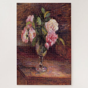 Roses in a Glass (1877) by Camille Pissarro Jigsaw Puzzle