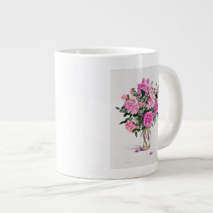 Roses in a Glass Jar Large Coffee Mug
