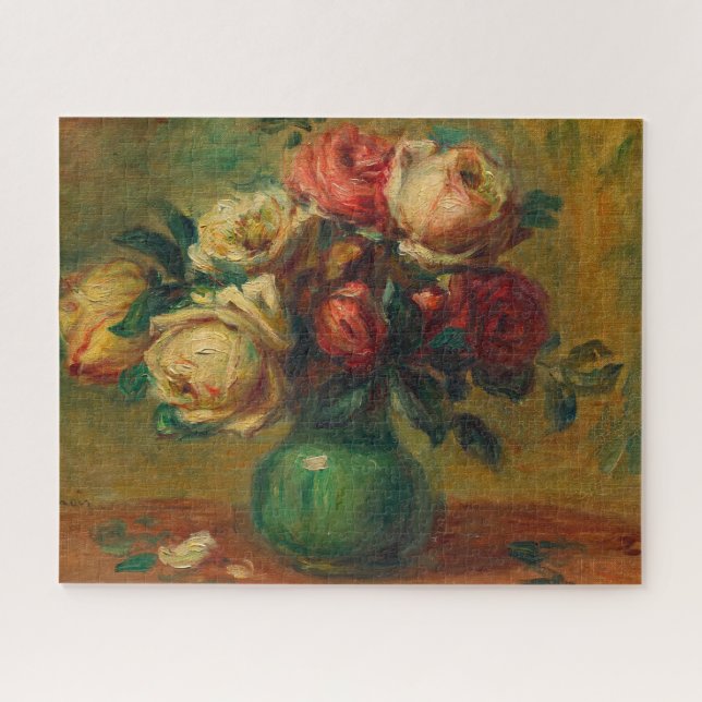 Roses in a Vase by Pierre-Auguste Renoir Jigsaw Puzzle (Horizontal)