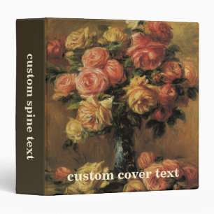 Roses in a Vase by Pierre Renoir, Vintage Fine Art Binder