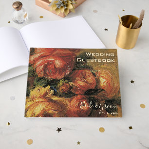 Roses in a Vase by Renoir, Vintage Art Wedding Guest Book
