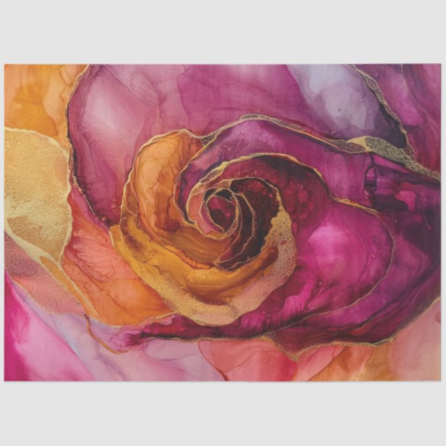 Roses in Alcohol Ink Series Design #30 Tissue Paper (Front)