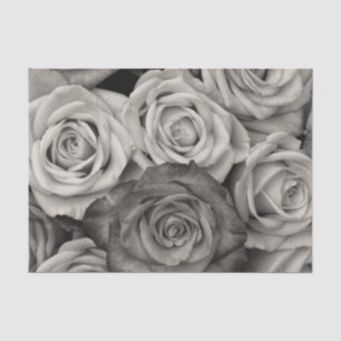 Roses in Black & White Decoupage Tissue Paper