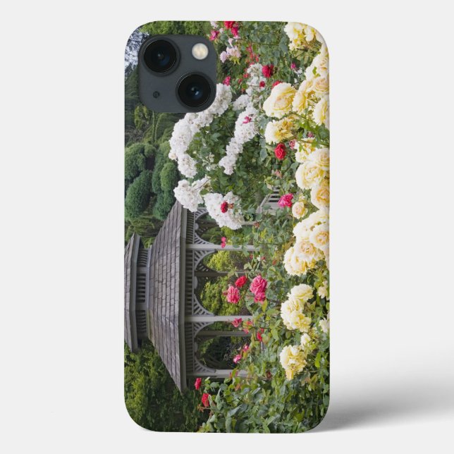 Roses in bloom and Gazebo Rose Garden at the Case-Mate iPhone Case (Back)