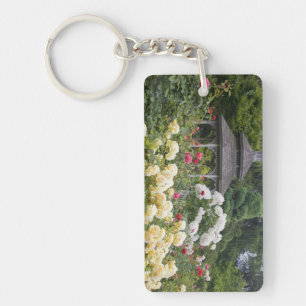 Roses in bloom and Gazebo Rose Garden at the Keychain
