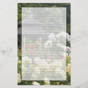 Roses in bloom and Gazebo Rose Garden at the Stationery