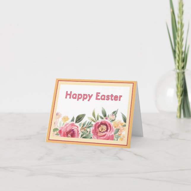 Roses in Bloom Easter Card (Front)