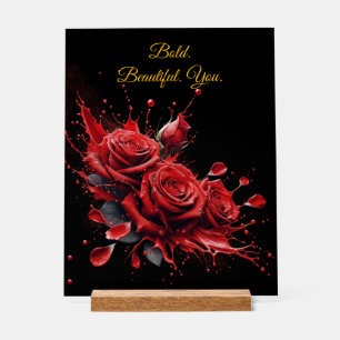 Roses in Bloom - Elegant Birthday Acrylic Sign