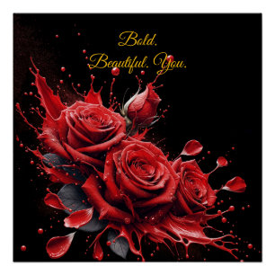 Roses in Bloom - Elegant Birthday Poster