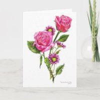Roses in coloured pencil