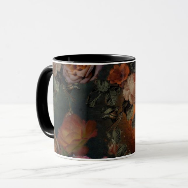 Roses In Fall Vintage Colours Botanical Garden Mug (Front Left)