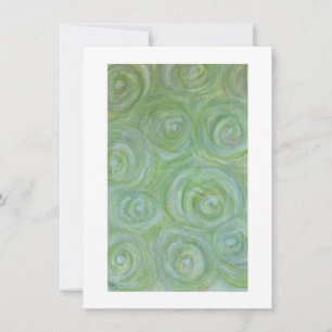 Roses in green, white and pinks Flat Card