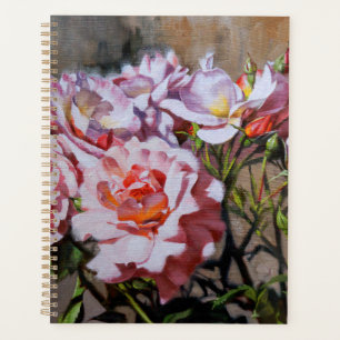 Roses in Pavlovsk – Elegant Oil Painting of Pink Planner
