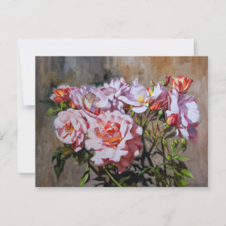 Roses in Pavlovsk – Elegant Oil Painting of Pink Postcard