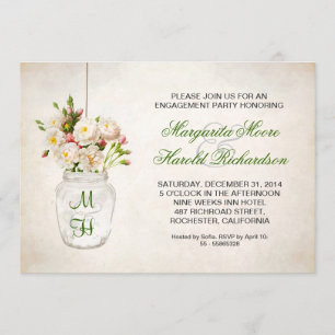 roses in the mason jar ENGAGEMENT PARTY invites