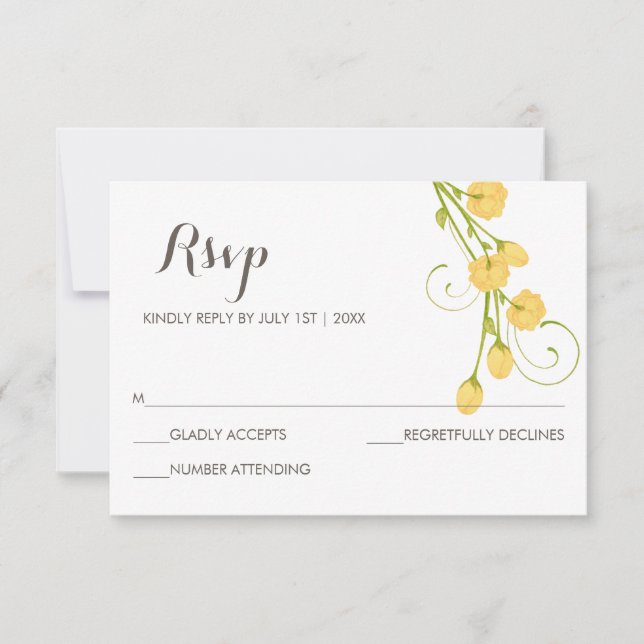 Roses Jardin Jaune - Carte RSVP (Devant)