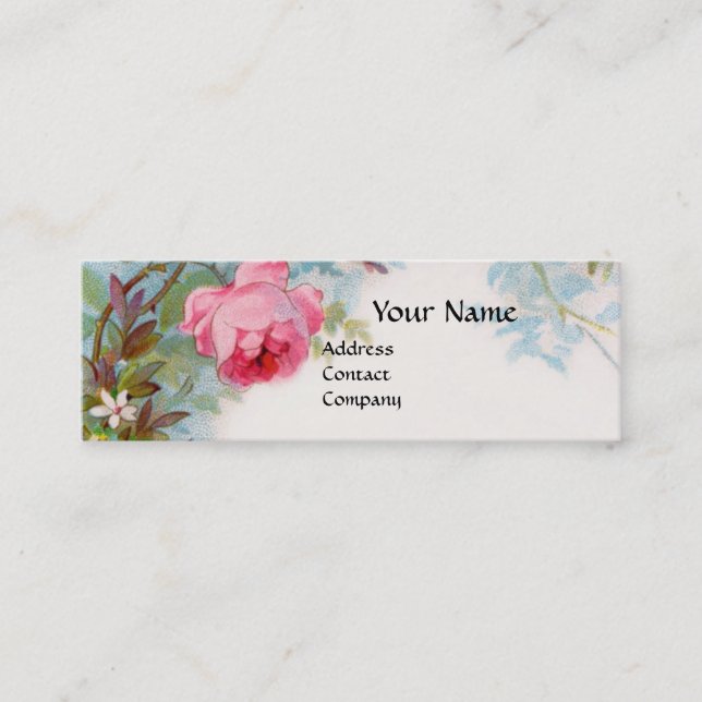 ROSES & JASMINES MONOGRAM GEM green Mini Business Card (Front)