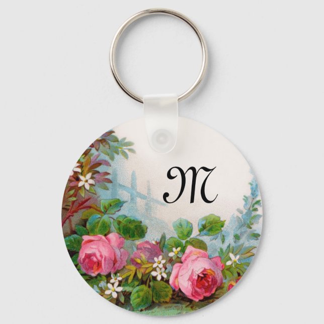 ROSES & JASMINES MONOGRAM KEYCHAIN (Front)