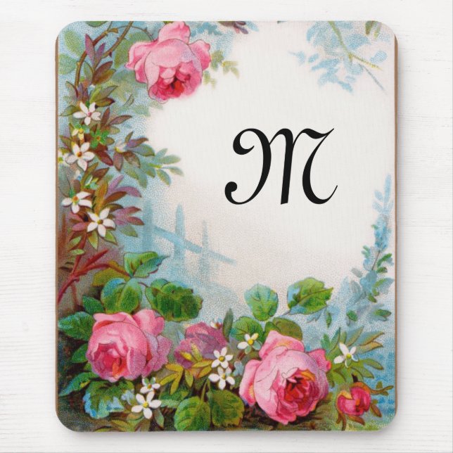 ROSES & JASMINES MONOGRAM MOUSE PAD (Front)