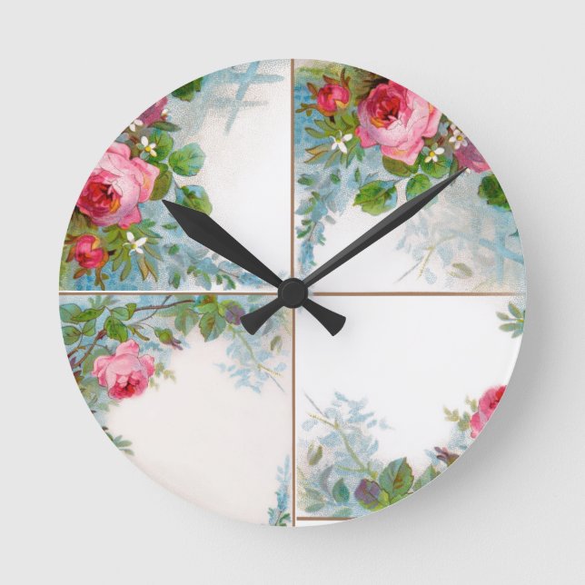 ROSES & JASMINES MONOGRAM ROUND CLOCK (Front)