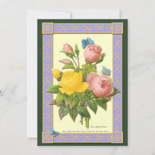 Roses jaunes et roses Botaniques Invitations perso