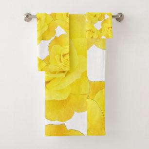 Roses Jaunes Fleurs Florales Or Blanc Motifs