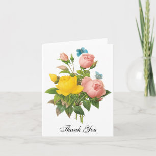Roses jaunes persans vintages par Redoute, Merci