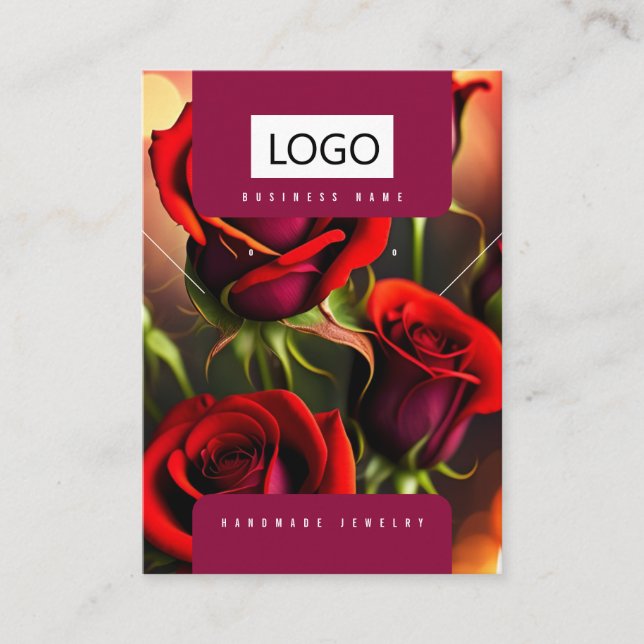 Roses Jewellery Earrings Necklace Display Card (Front)