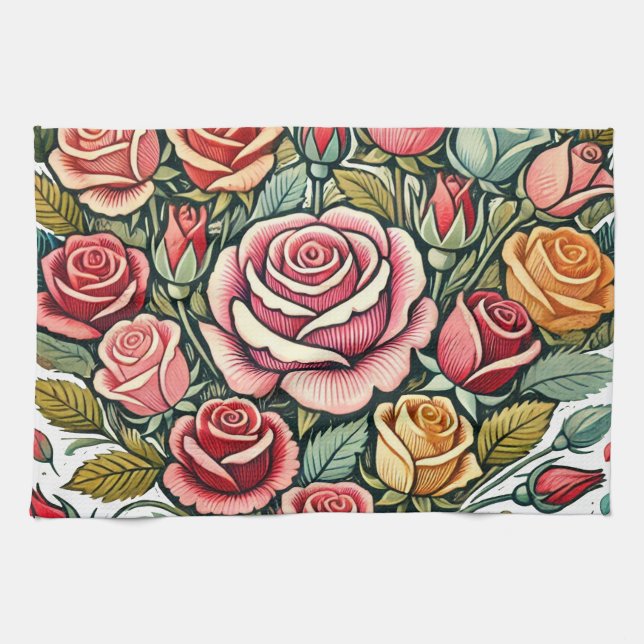 Roses                                              kitchen towel (Horizontal)