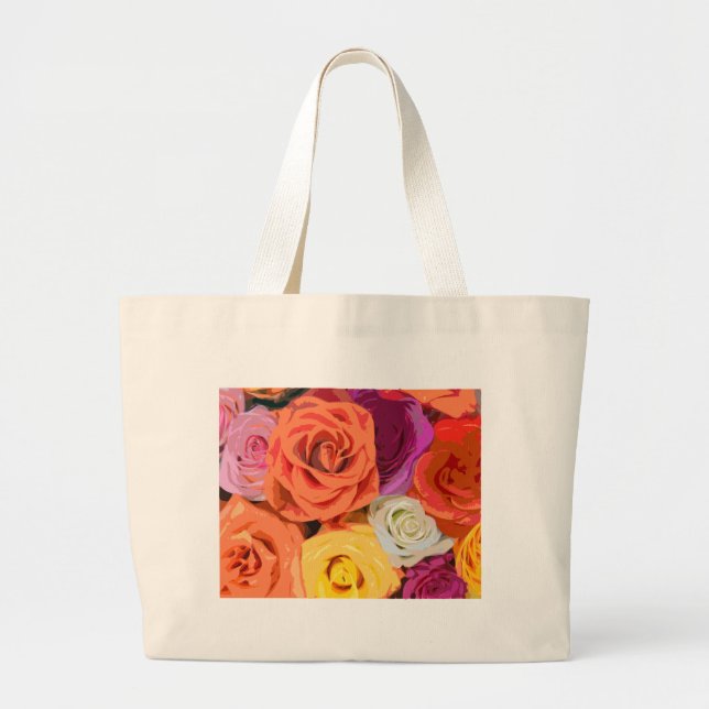 Roses Large Tote Bag (Front)