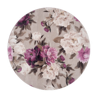 Roses Light Background: Vintage Watercolor Cutting Board